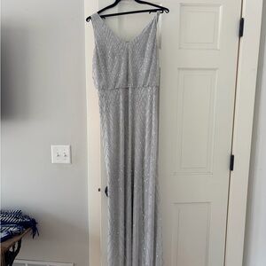 BHLDN Silver Maxi Dress- never worn.